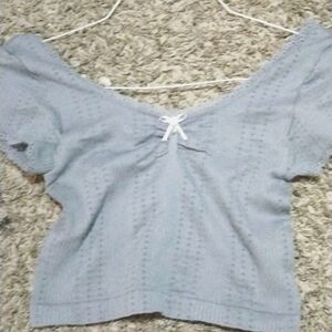 Blue medium cropped shirt